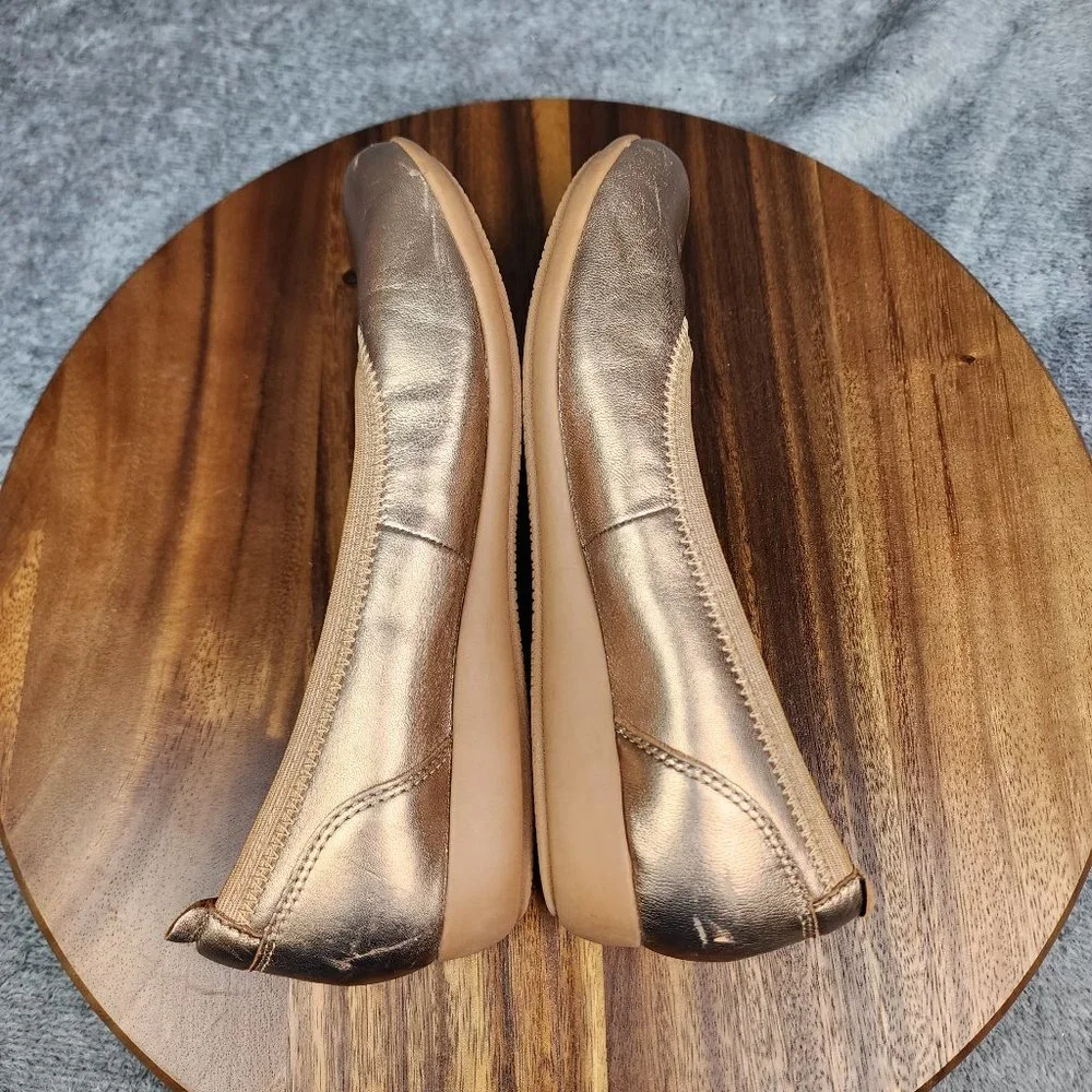 Dansko Ballet Flats Women 6.5 37 Rose Gold Leather Kristen Slip On Comfort Shoes